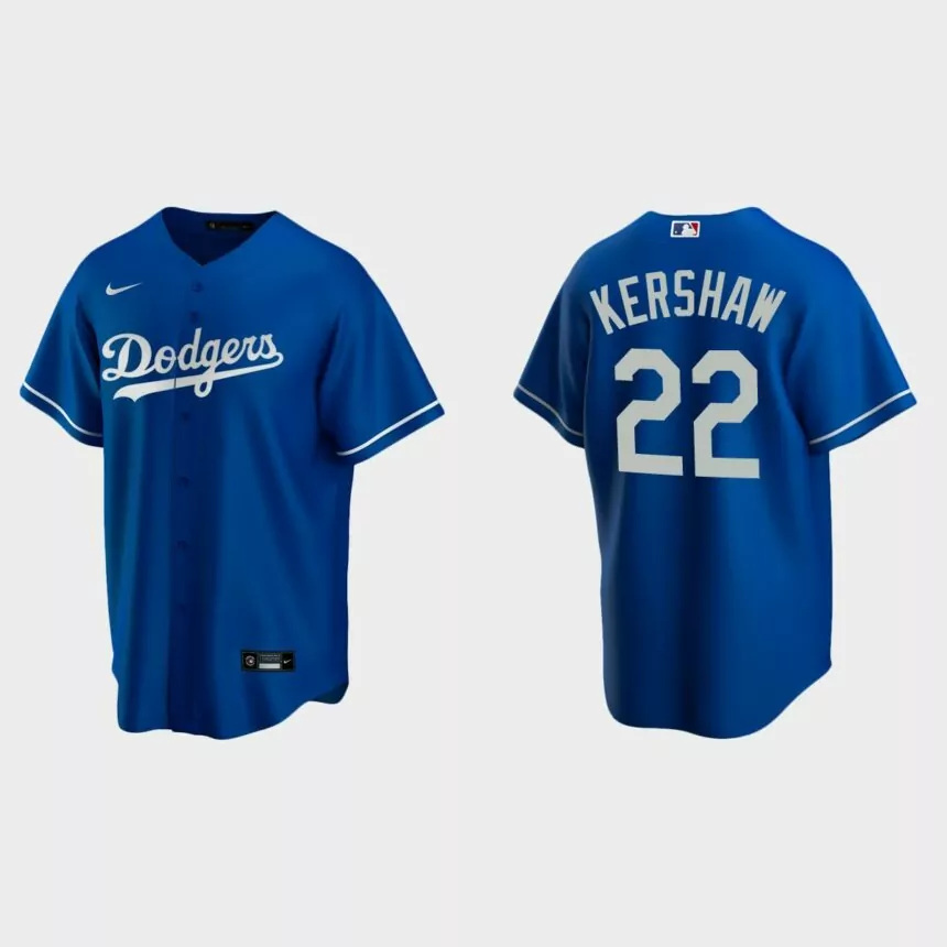Los Angeles Dodgers #22 Clayton Kershaw Royal Replica Alternate Jersey