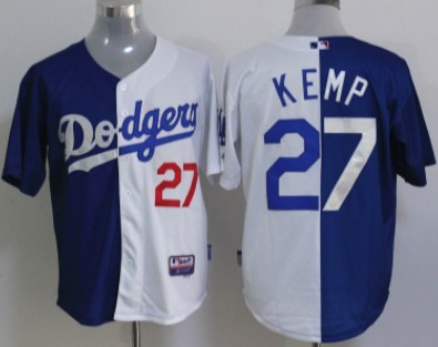 Los Angeles Dodgers #27 Matt Kemp Blue_White Two Tone Jersey