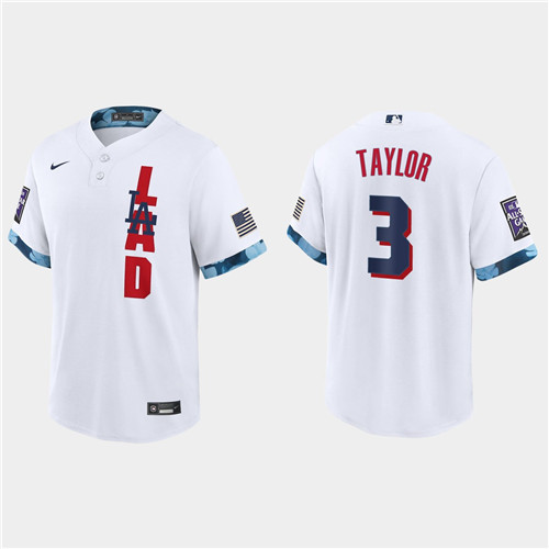 Los Angeles Dodgers #3 Chris Taylor 2021 Mlb All Star Game Fan's Version White Jersey