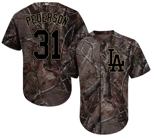 Los Angeles Dodgers #31 Joc Pederson Camo Realtree Collection Cool Base Stitched Baseball Jersey的副本