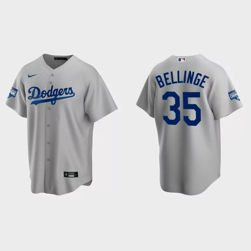 Los Angeles Dodgers #35 Cody Bellinger Alternate Replica Team 2020 World Series Champions Jersey – White