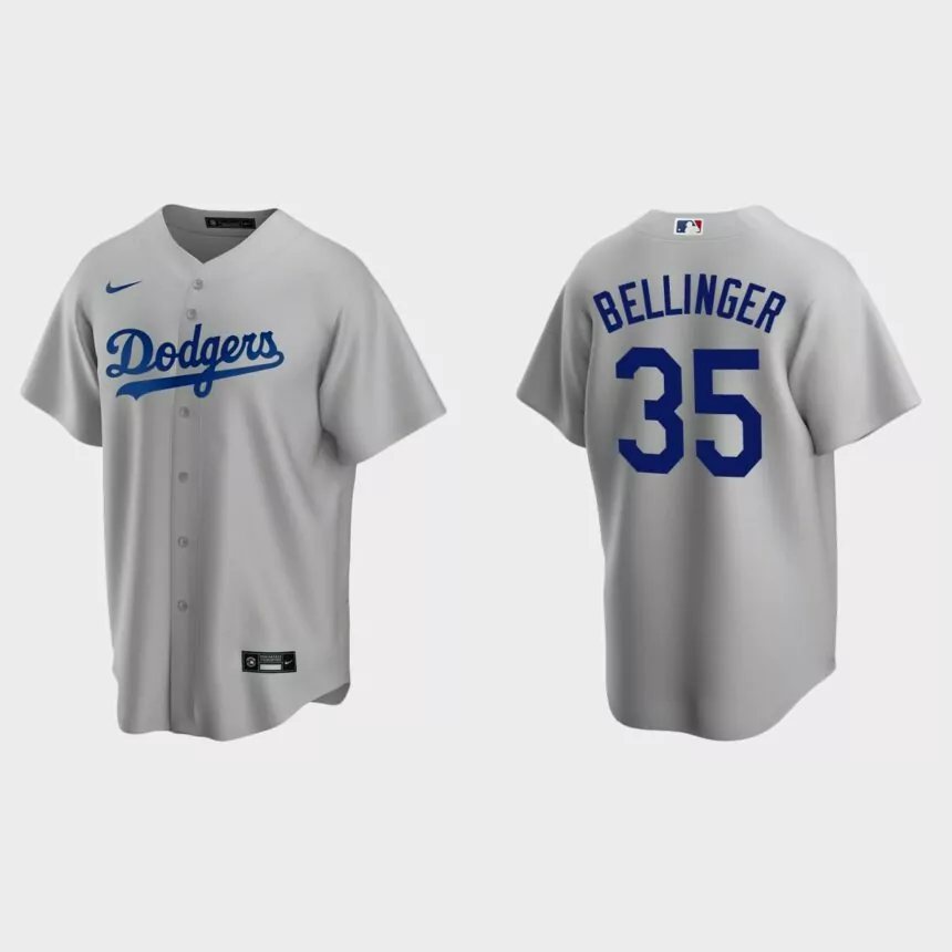 Los Angeles Dodgers #35 Cody Bellinger Gray Replica Alternate Jersey