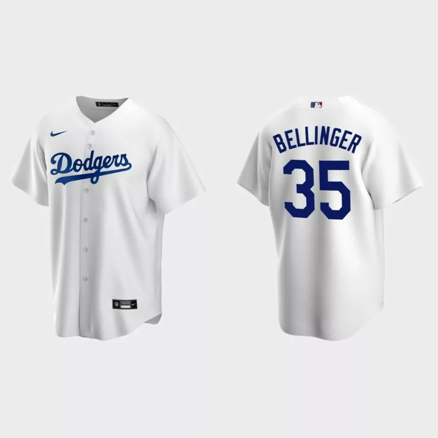Los Angeles Dodgers #35 Cody Bellinger White Replica Home Jersey