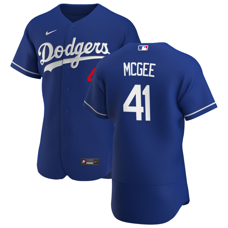 Los Angeles Dodgers #41 Jake McGee Men's Nike Royal Alternate 2020 Authentic Player MLB Jersey