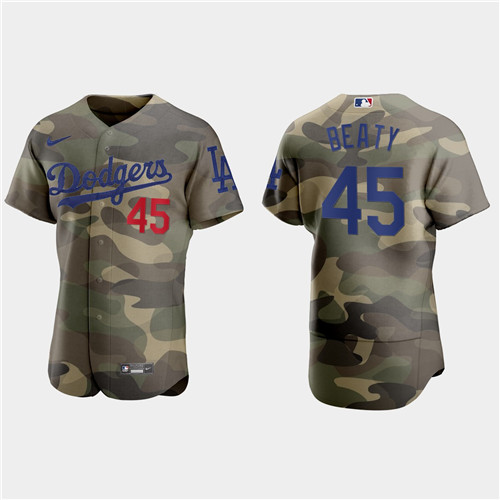 Los Angeles Dodgers #45 Matt Beaty Men's Nike 2021 Armed Forces Day Authentic MLB Jersey -Camo