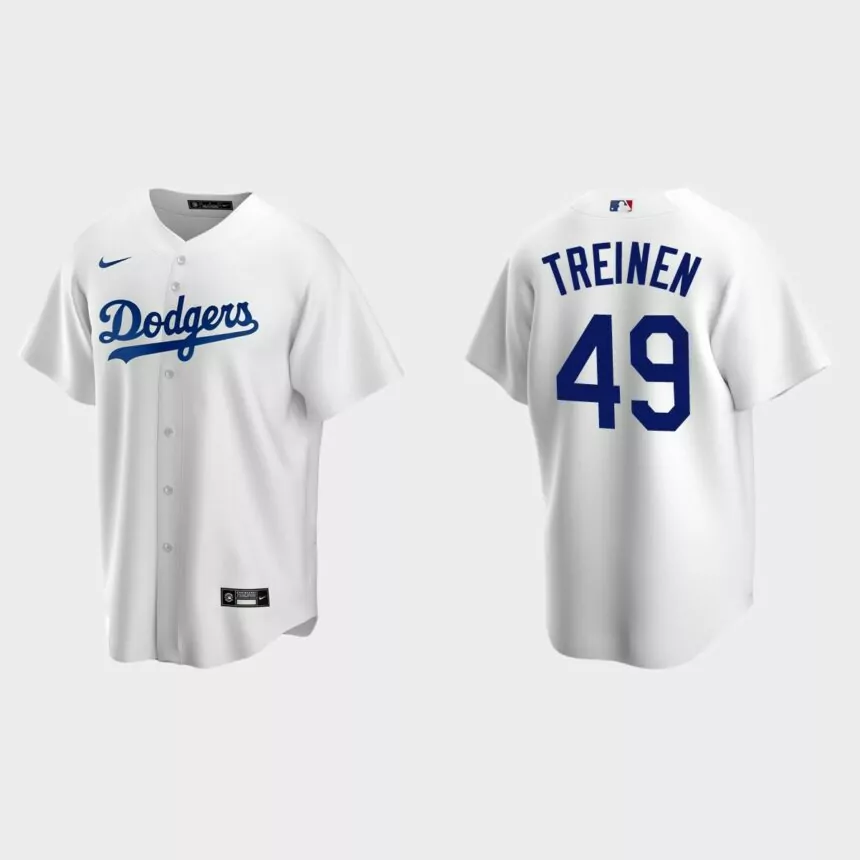 Los Angeles Dodgers #49 Blake Treinen Replica Home Jersey – White