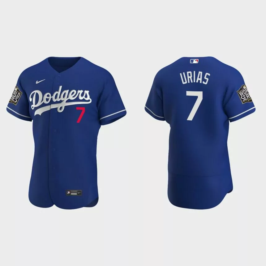 Los Angeles Dodgers #7 Julio Urias 2020 World Series Authentic Alternate Jersey – Royal