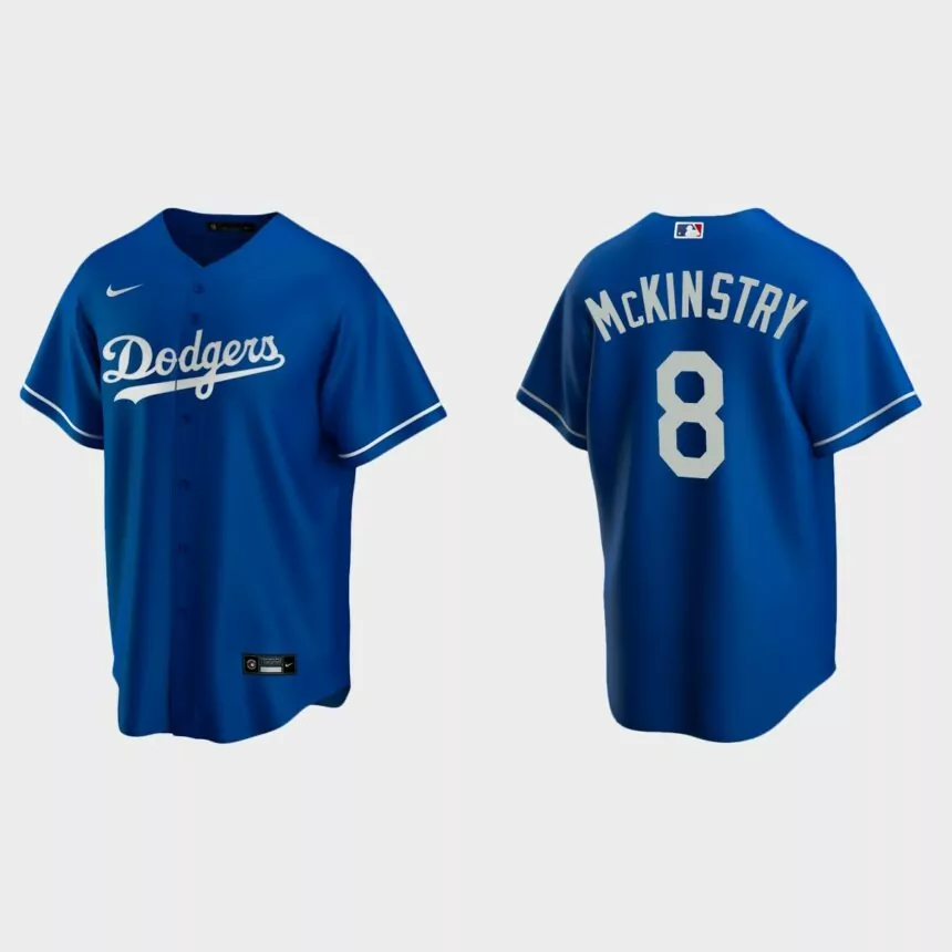 Los Angeles Dodgers #8 Zach McKinstry Replica Alternate Jersey – Royal