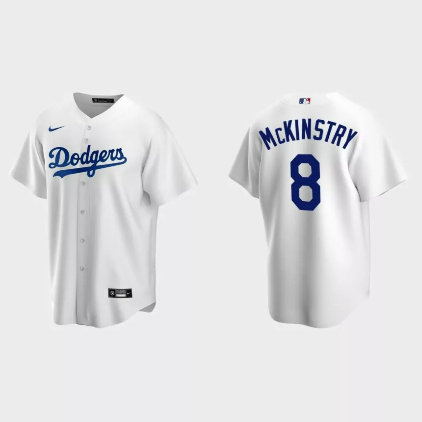 Los Angeles Dodgers #8 Zach McKinstry Replica Home Jersey – White