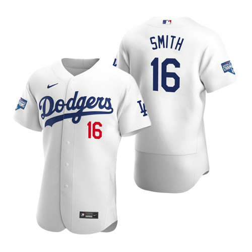 Los Angeles Dodgers 16 Will Smith White 2020 World Series Champions Authentic Jersey