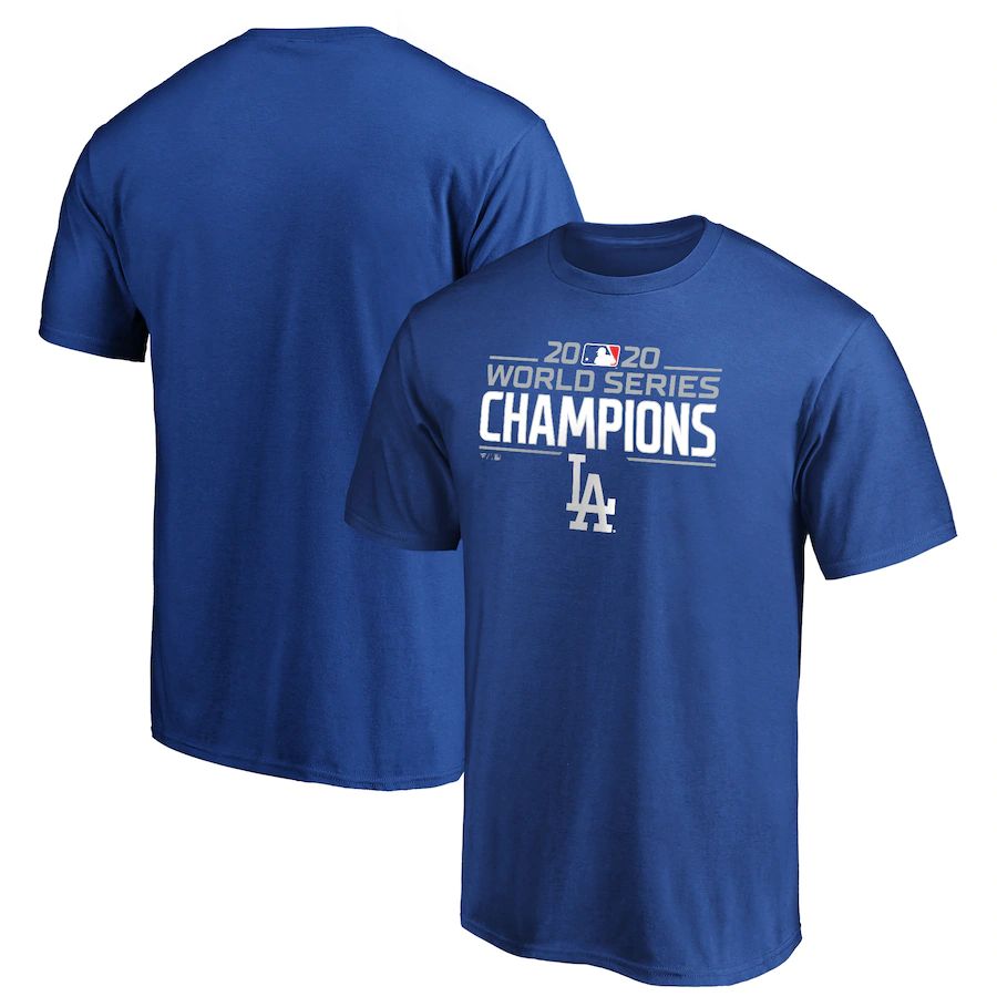 Los Angeles Dodgers 2020 World Series Champions Logo Big & Tall T-Shirt Royal