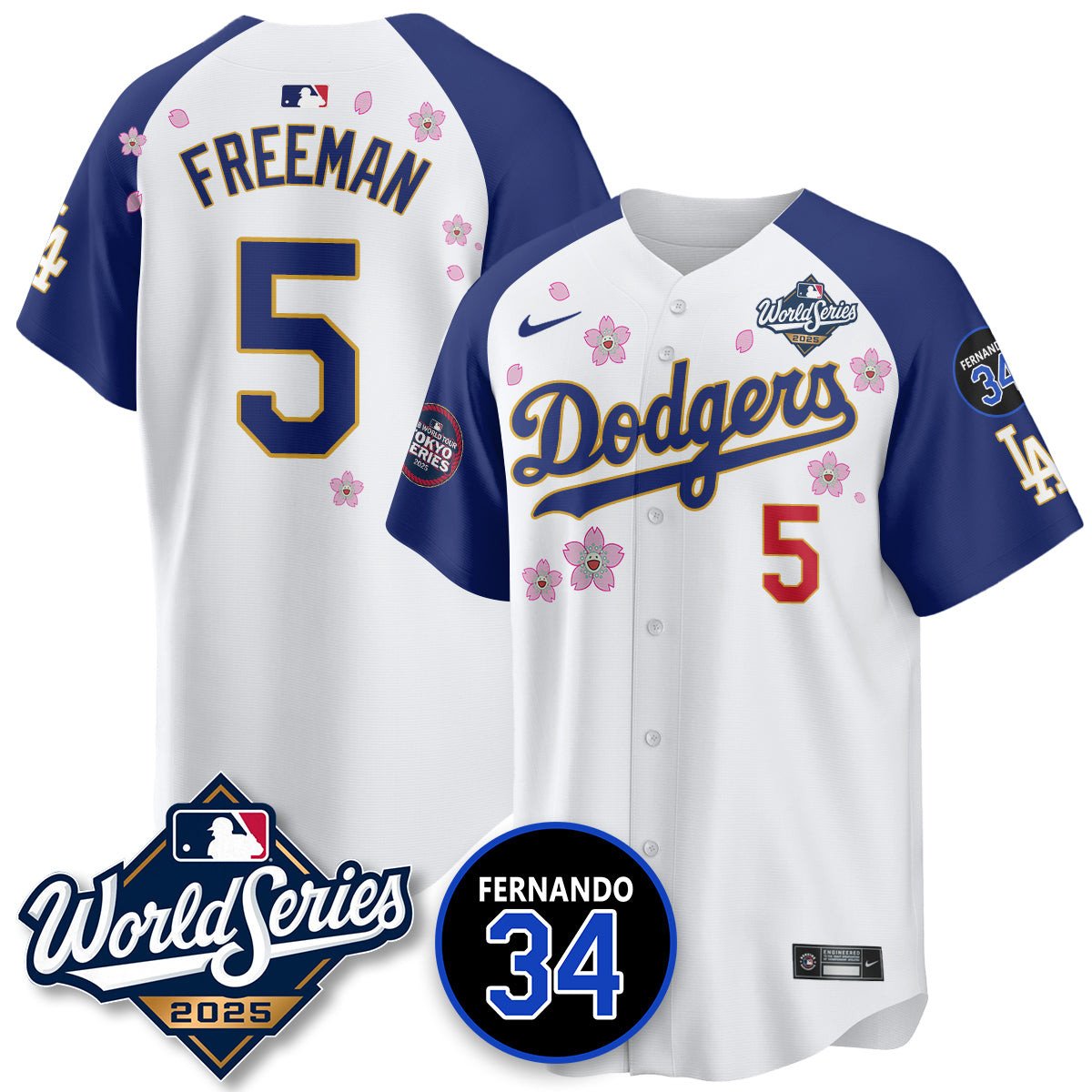 Los Angeles Dodgers 2025 National League Champions Jersey - All Stitched Freddie Freeman -      5