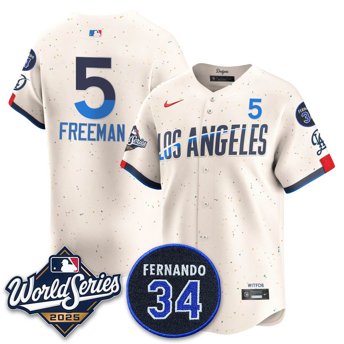 Los Angeles Dodgers 2025 National League Champions Jersey - All Stitched Freddie Freeman -   5