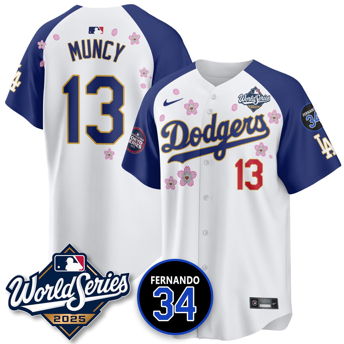 Los Angeles Dodgers 2025 National League Champions Jersey - All Stitched Max Muncy -      13