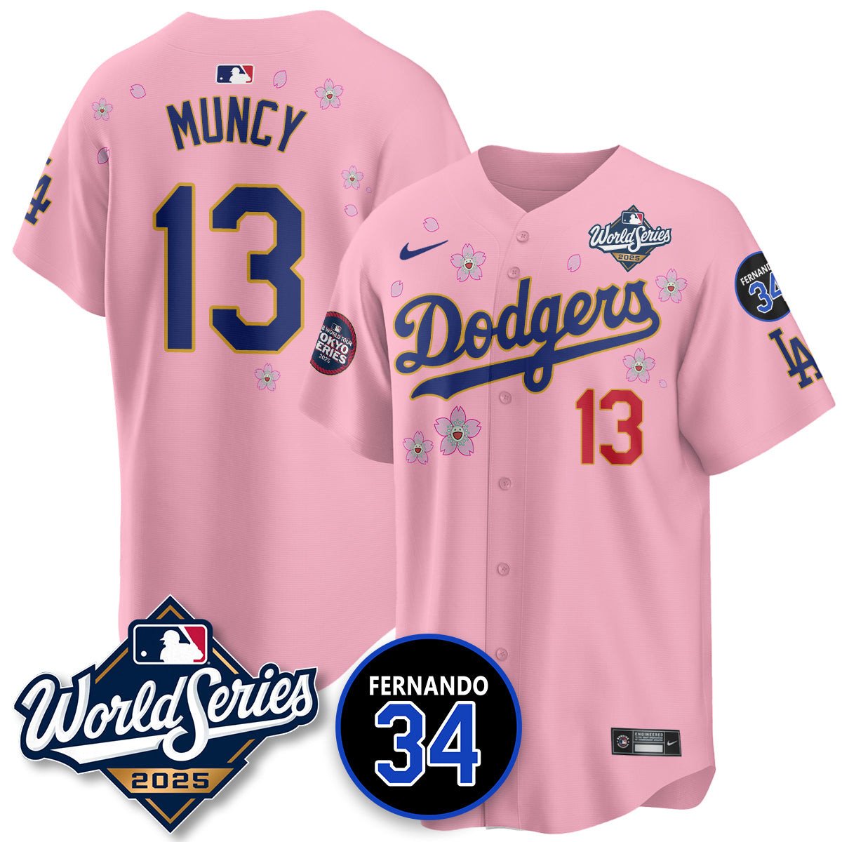 Los Angeles Dodgers 2025 National League Champions Jersey - All Stitched Max Muncy -     13