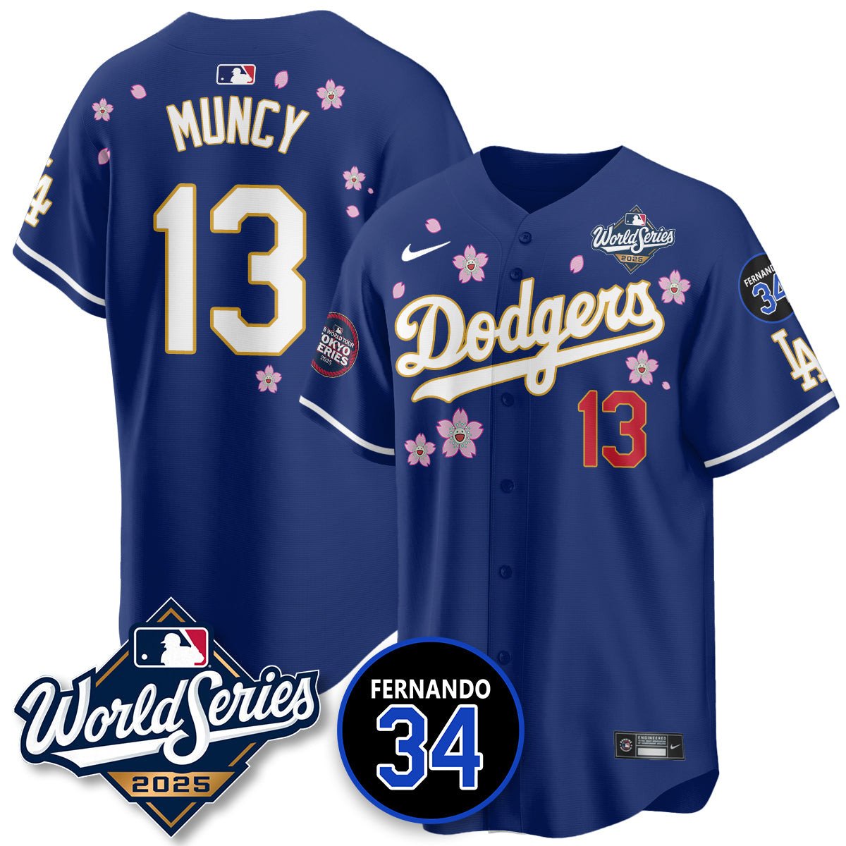 Los Angeles Dodgers 2025 National League Champions Jersey - All Stitched Max Muncy -    13