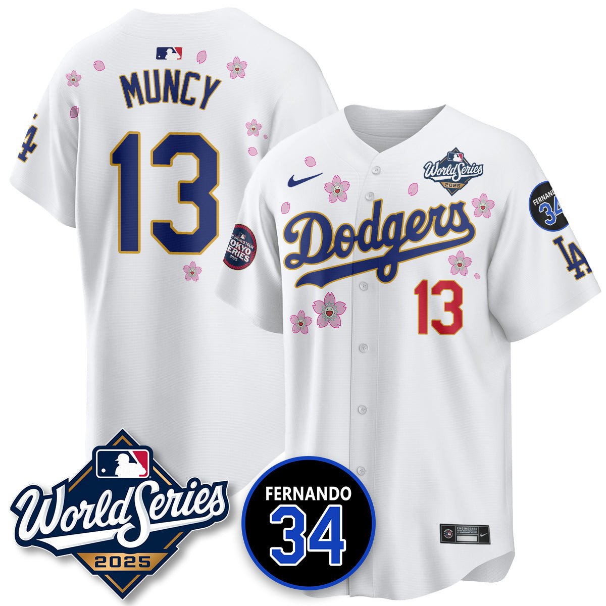 Los Angeles Dodgers 2025 National League Champions Jersey - All Stitched Max Muncy -   13