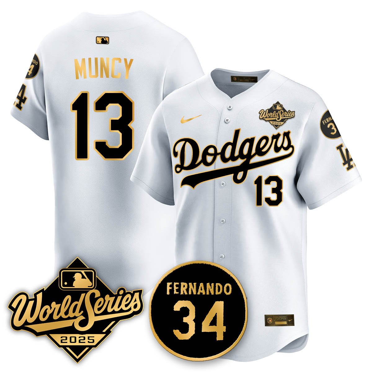 Los Angeles Dodgers 2025 National League Champions Jersey - All Stitched Max Muncy     13