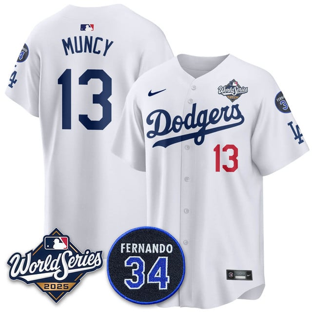 Los Angeles Dodgers 2025 National League Champions Jersey - All Stitched Max Muncy -  13