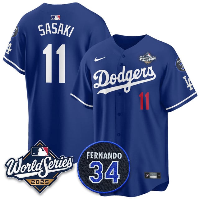 Los Angeles Dodgers 2025 National League Champions Jersey - All Stitched Rōki Sasaki - 11
