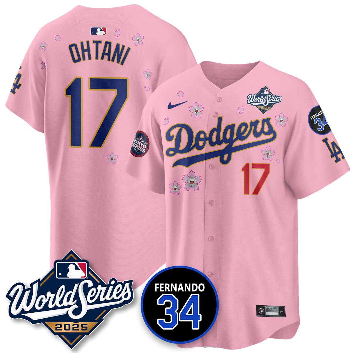 Los Angeles Dodgers 2025 National League Champions Jersey - All Stitched Shohei   Ohtani -  17