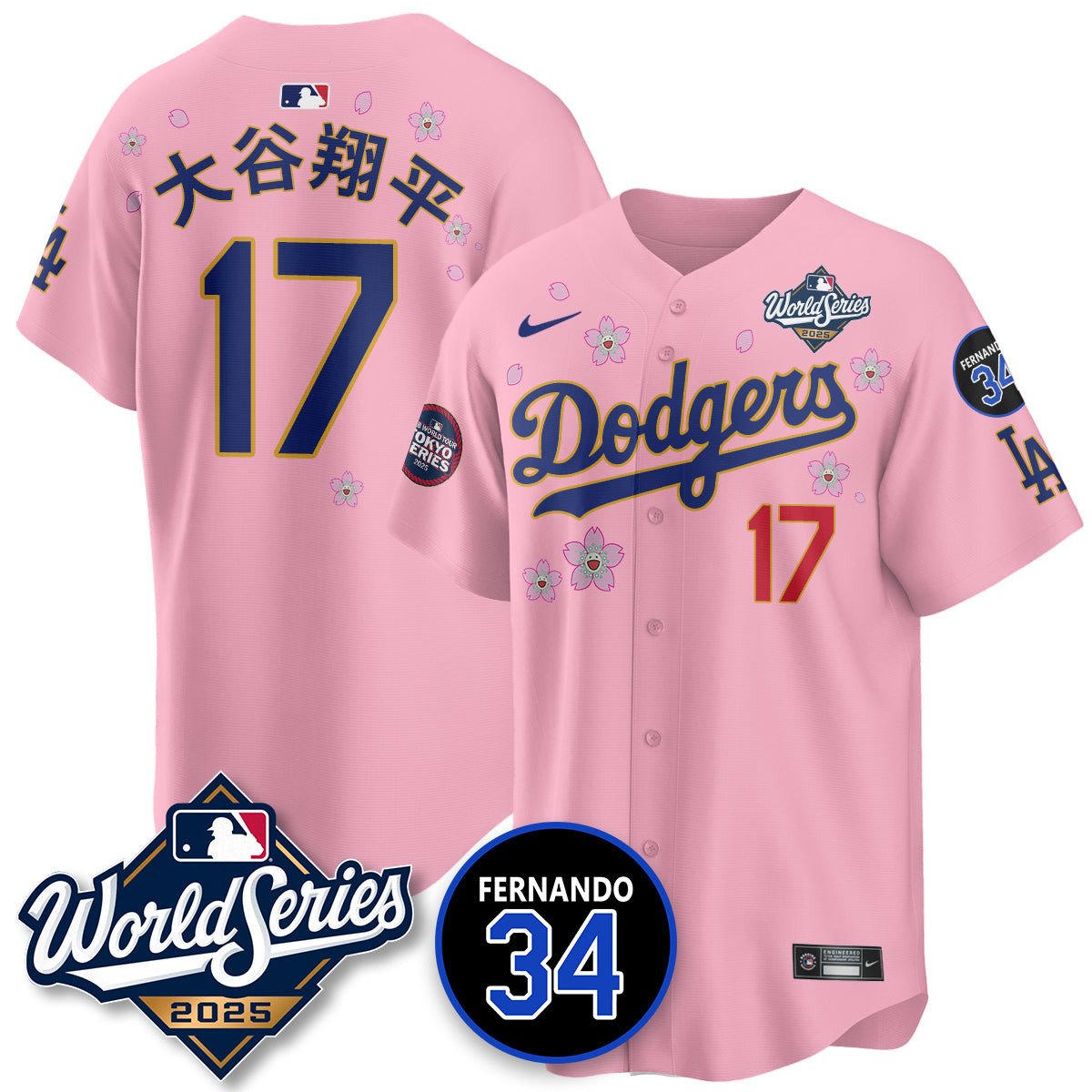 Los Angeles Dodgers 2025 National League Champions Jersey - All Stitched Shohei  Ohtani - 17 (Kanjji)