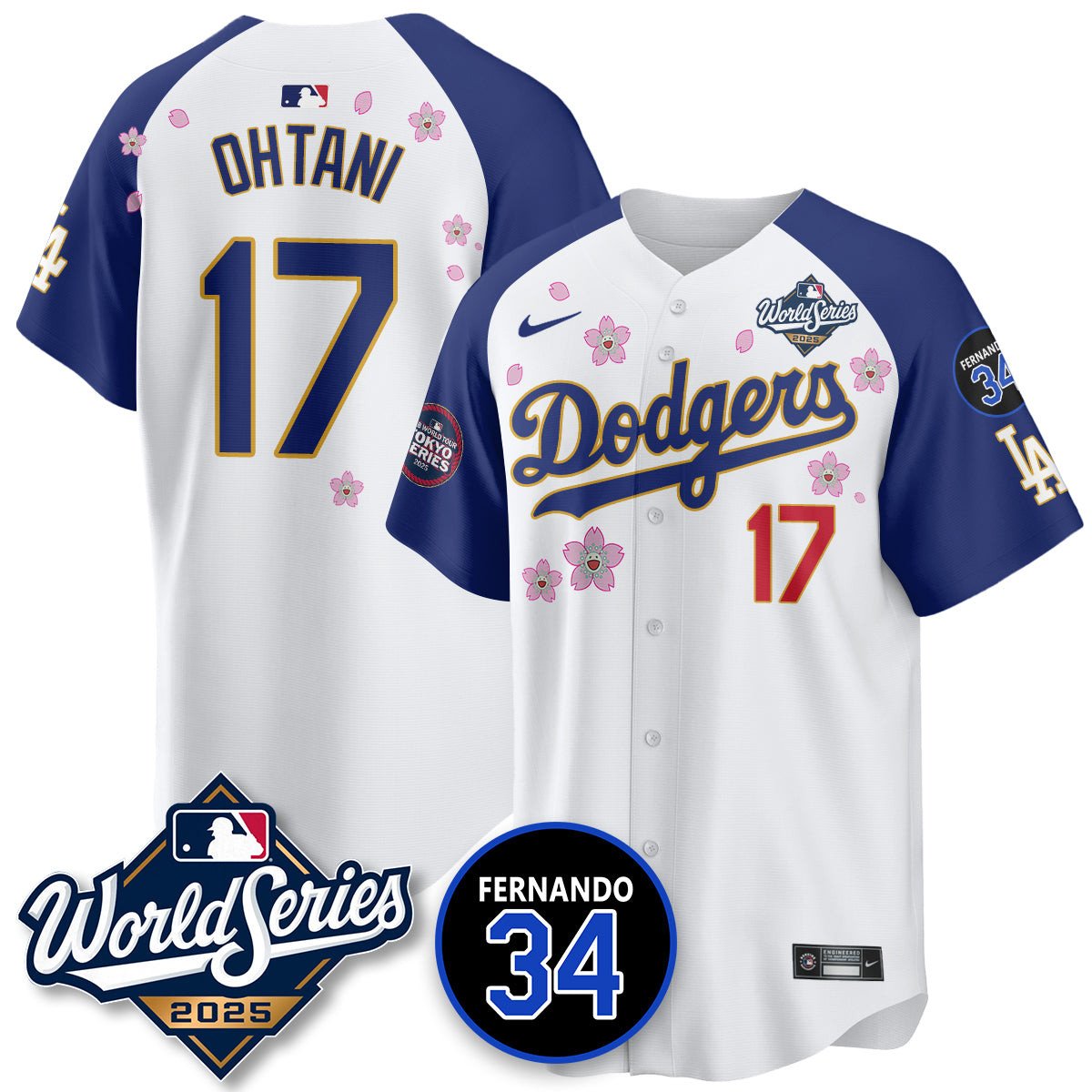 Los Angeles Dodgers 2025 National League Champions Jersey - All Stitched Shohei Ohtani -    17