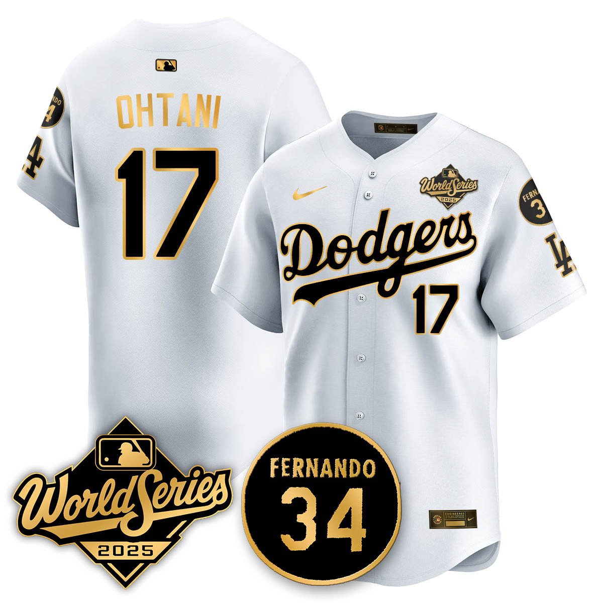 Los Angeles Dodgers 2025 National League Champions Jersey - All Stitched Shohei Ohtani -  17