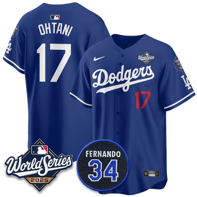 Los Angeles Dodgers 2025 National League Champions Jersey - All Stitched Shohei Ohtani - 17
