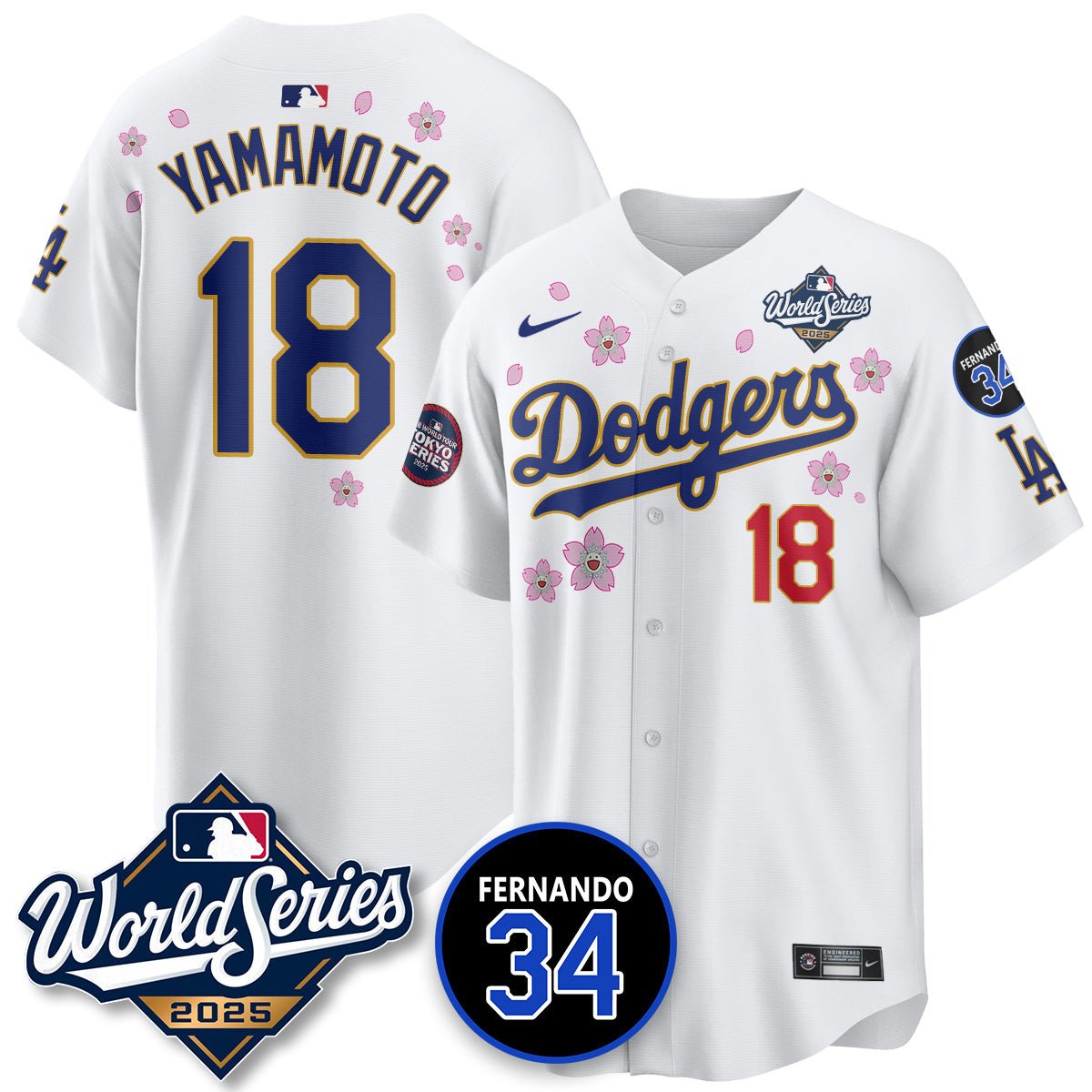 Los Angeles Dodgers 2025 National League Champions Jersey - All Stitched Yoshinobu  Yamamoto  -  18