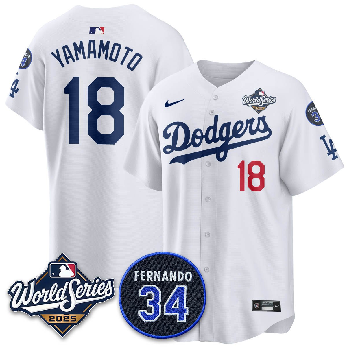 Los Angeles Dodgers 2025 National League Champions Jersey - All Stitched Yoshinobu  Yamamoto - 18