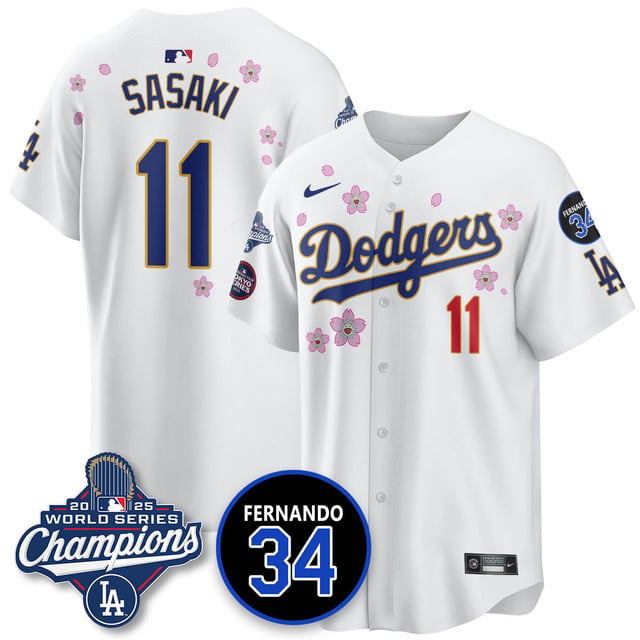 Los Angeles Dodgers 2025 World Series Champions   Jersey - All Stitched 1 1 Rōki Sasaki