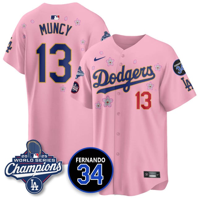 Los Angeles Dodgers 2025 World Series Champions   Jersey - All Stitched Max   Muncy    13