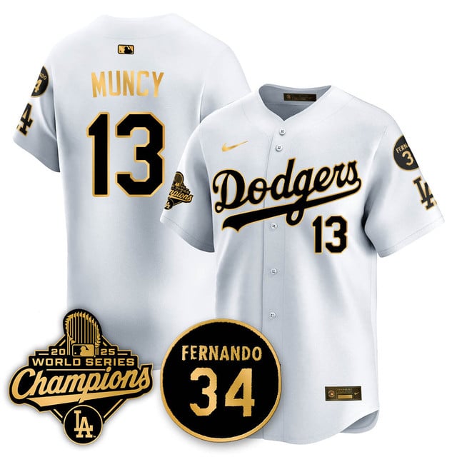 Los Angeles Dodgers 2025 World Series Champions   Jersey - All Stitched Max Muncy      13