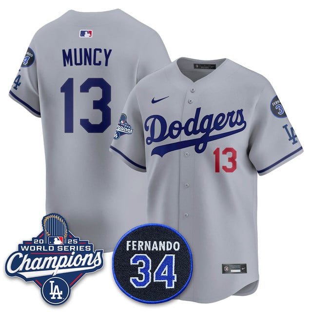 Los Angeles Dodgers 2025 World Series Champions   Jersey - All Stitched Max Muncy    13