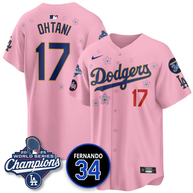 Los Angeles Dodgers 2025 World Series Champions   Jersey - All Stitched Shohei Ohtani       17