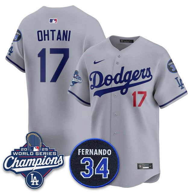 Los Angeles Dodgers 2025 World Series Champions   Jersey - All Stitched Shohei Ohtani    17