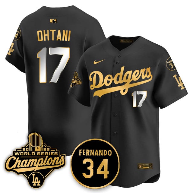 Los Angeles Dodgers 2025 World Series Champions   Jersey - All Stitched Shohei Ohtani  -17