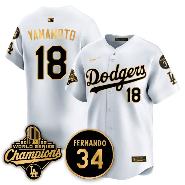 Los Angeles Dodgers 2025 World Series Champions   Jersey - All Stitched Yoshinobu  Yamamoto18