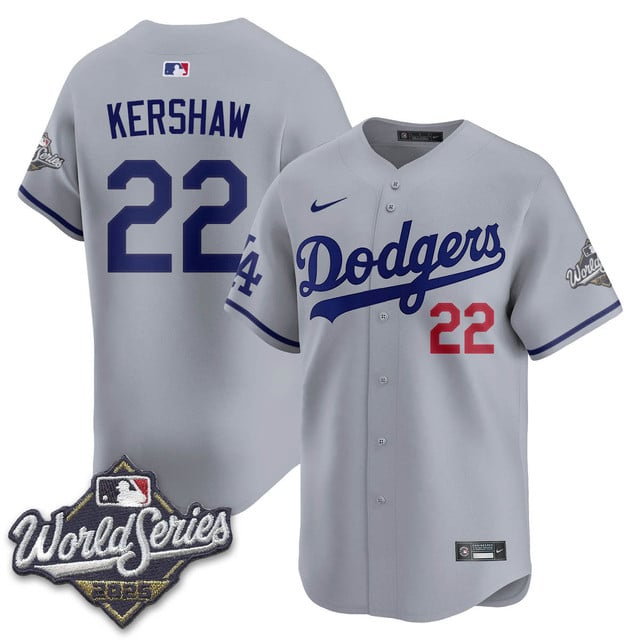 Los Angeles Dodgers 2025 World Series Jersey - All Stitched Clayton  Kershaw - 22