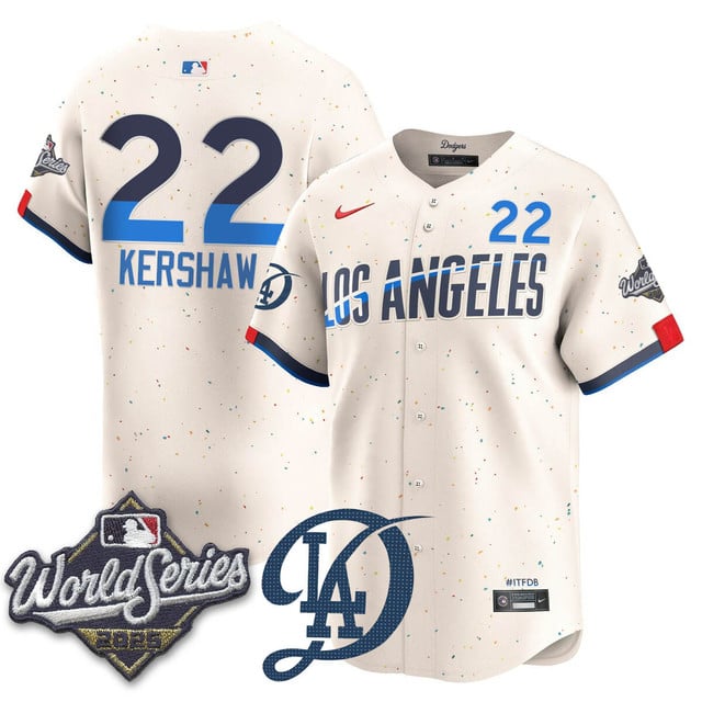 Los Angeles Dodgers 2025 World Series Jersey - All Stitched Clayton Kershaw - 22