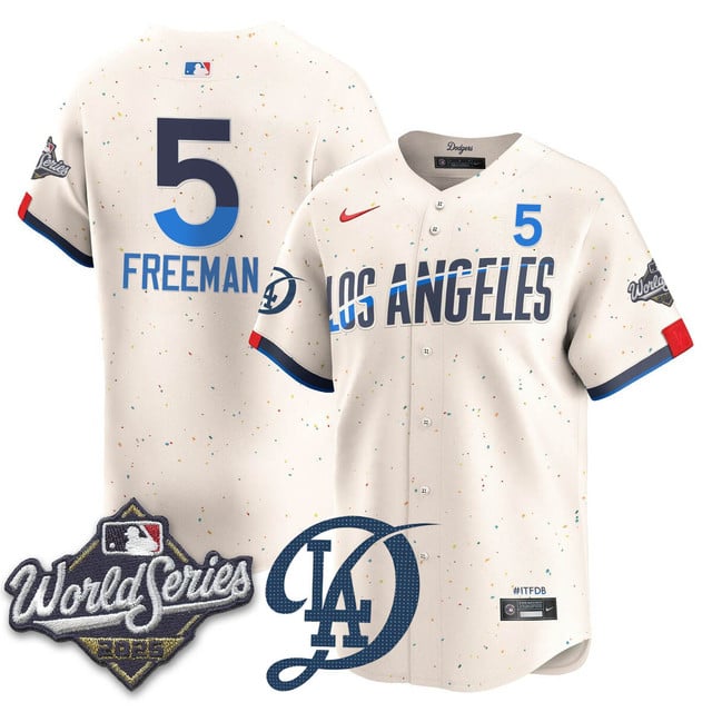 Los Angeles Dodgers 2025 World Series Jersey - All Stitched Freddie Freeman - 5