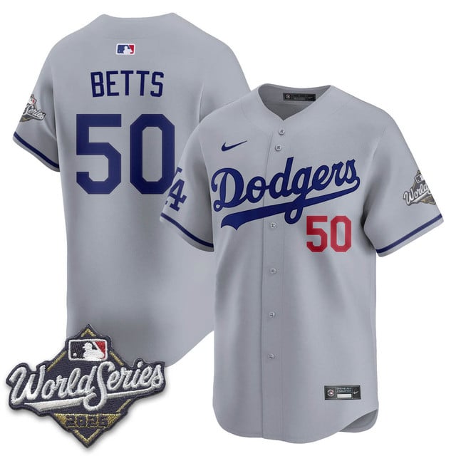 Los Angeles Dodgers 2025 World Series Jersey - All Stitched Mookie  Betts - 50
