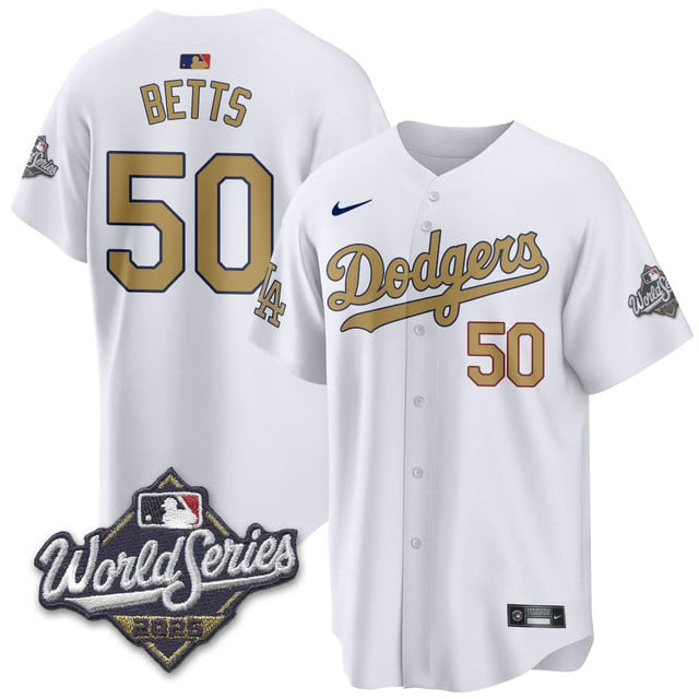 Los Angeles Dodgers 2025 World Series Jersey - All Stitched Mookie Betts  - 50