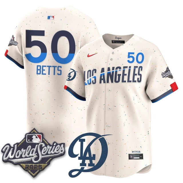 Los Angeles Dodgers 2025 World Series Jersey - All Stitched Mookie Betts - 50