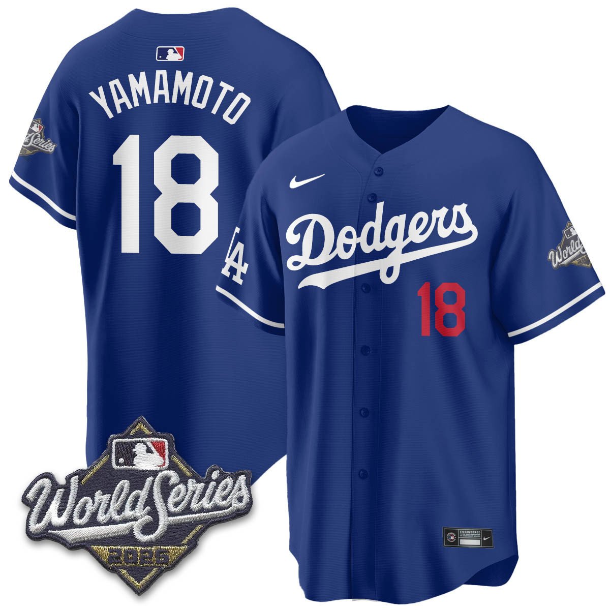 Los Angeles Dodgers 2025 World Series Jersey - All Stitched Yoshinobu Yamamoto -  18