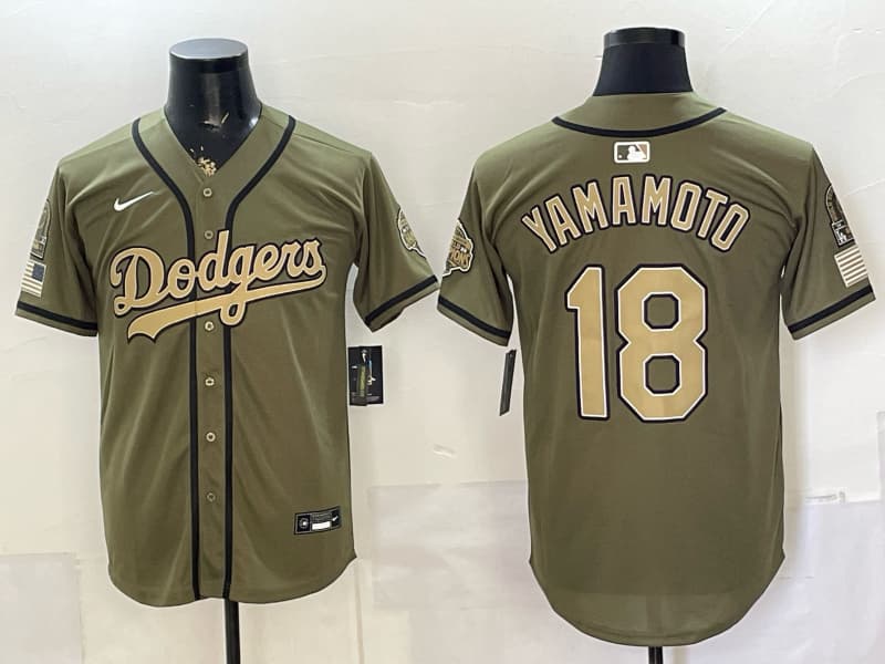 Los Angeles Dodgers 2026 Armed Forces Day Vapor Premier Limited Jersey - All Stitched Yamamoto  18