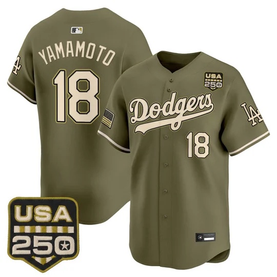 Los Angeles Dodgers 2026 Armed Forces Day Vapor Premier Limited Jersey - All Stitched Yamamoto 18