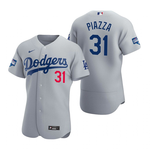Los Angeles Dodgers 31 Mike Piazza Gray 2020 World Series Champions Authentic Jersey