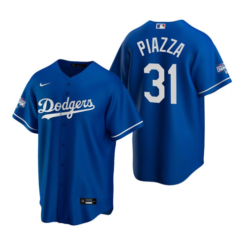 Los Angeles Dodgers 31 Mike Piazza Royal 2020 World Series Champions Replica Jersey